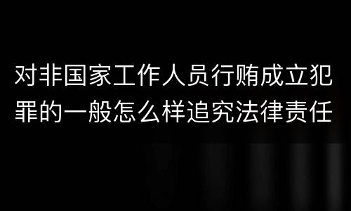 对非国家工作人员行贿成立犯罪的一般怎么样追究法律责任