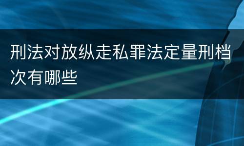 刑法对放纵走私罪法定量刑档次有哪些
