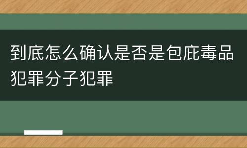 到底怎么确认是否是包庇毒品犯罪分子犯罪