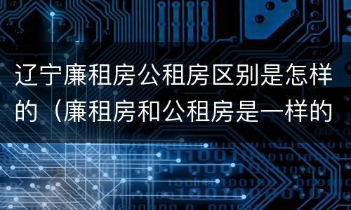 辽宁廉租房公租房区别是怎样的（廉租房和公租房是一样的吗）