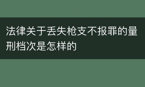 法律关于丢失枪支不报罪的量刑档次是怎样的