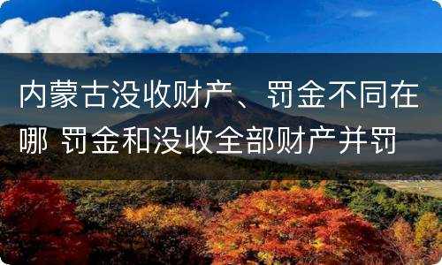 内蒙古没收财产、罚金不同在哪 罚金和没收全部财产并罚
