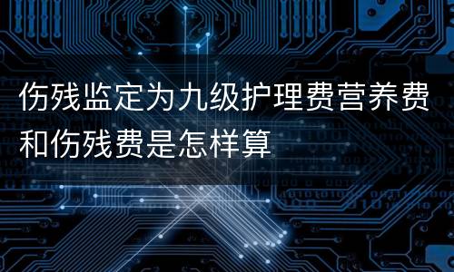 伤残监定为九级护理费营养费和伤残费是怎样算