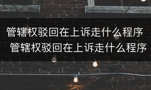 管辖权驳回在上诉走什么程序 管辖权驳回在上诉走什么程序进行