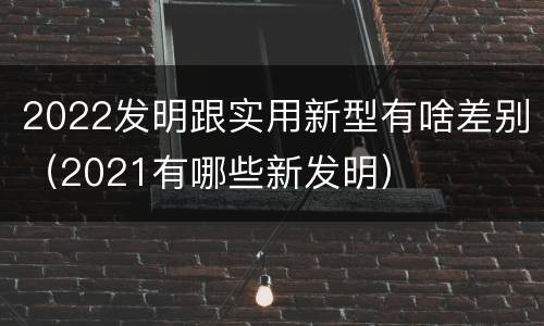 2022发明跟实用新型有啥差别（2021有哪些新发明）