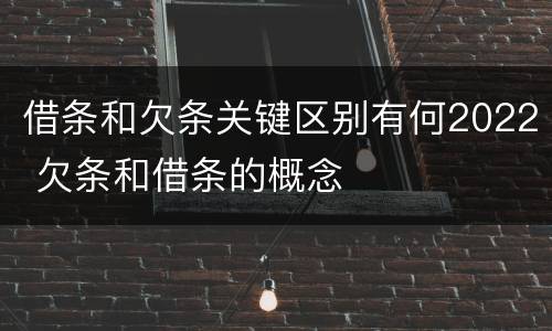 借条和欠条关键区别有何2022 欠条和借条的概念