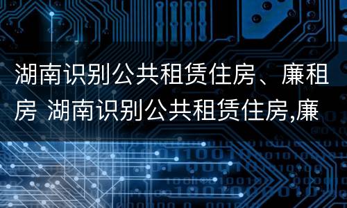 湖南识别公共租赁住房、廉租房 湖南识别公共租赁住房,廉租房的标准
