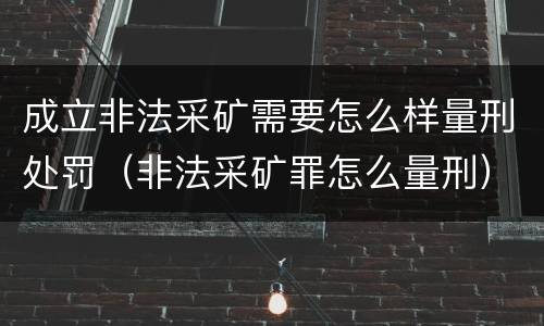 成立非法采矿需要怎么样量刑处罚（非法采矿罪怎么量刑）