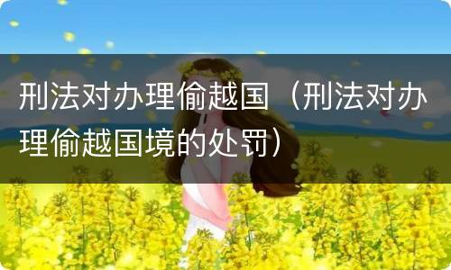 刑法对办理偷越国（刑法对办理偷越国境的处罚）