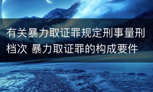 有关暴力取证罪规定刑事量刑档次 暴力取证罪的构成要件