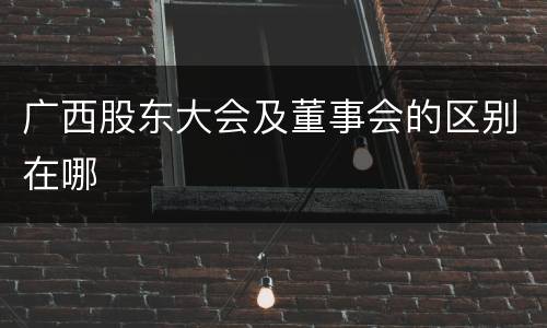 广西股东大会及董事会的区别在哪