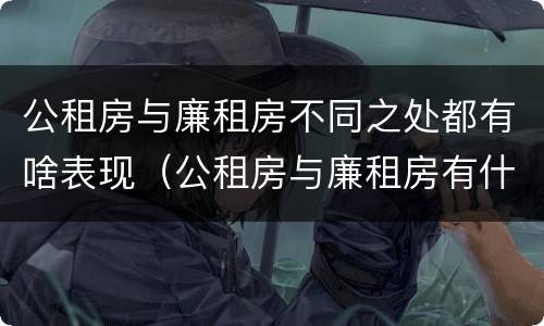 公租房与廉租房不同之处都有啥表现（公租房与廉租房有什么不同）