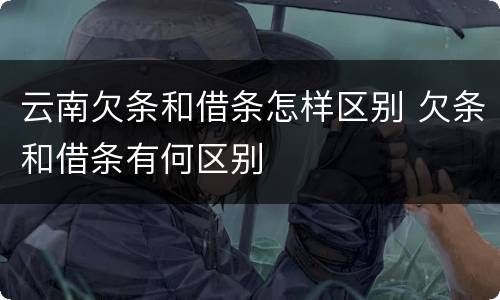 云南欠条和借条怎样区别 欠条和借条有何区别