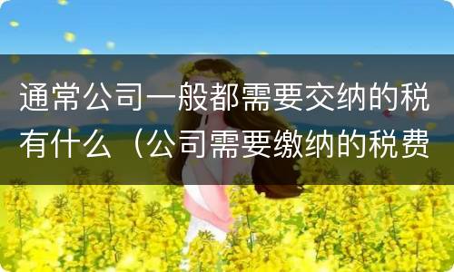 通常公司一般都需要交纳的税有什么（公司需要缴纳的税费）