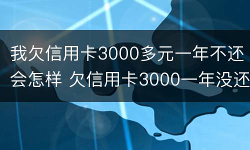 我欠信用卡3000多元一年不还会怎样 欠信用卡3000一年没还会怎么样