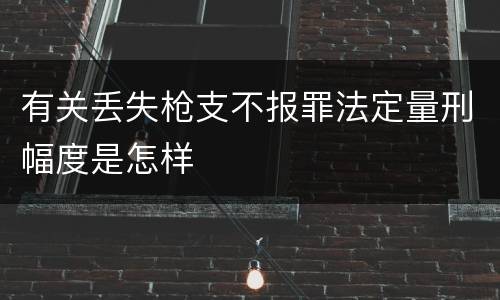 有关丢失枪支不报罪法定量刑幅度是怎样