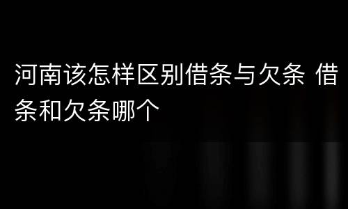 河南该怎样区别借条与欠条 借条和欠条哪个