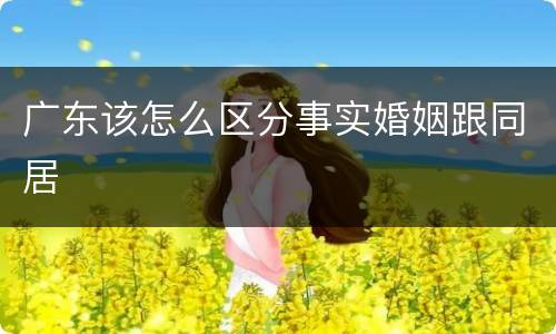 广东该怎么区分事实婚姻跟同居