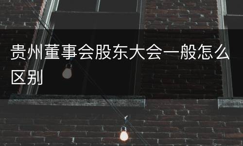 贵州董事会股东大会一般怎么区别