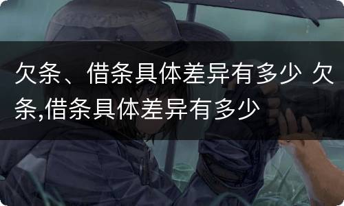 欠条、借条具体差异有多少 欠条,借条具体差异有多少
