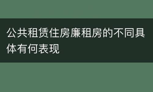 公共租赁住房廉租房的不同具体有何表现