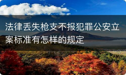 法律丢失枪支不报犯罪公安立案标准有怎样的规定