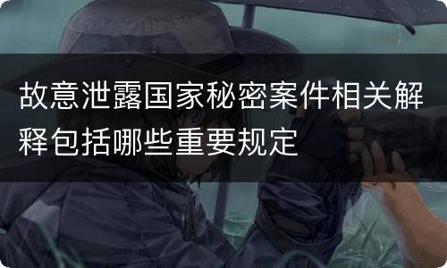 故意泄露国家秘密案件相关解释包括哪些重要规定