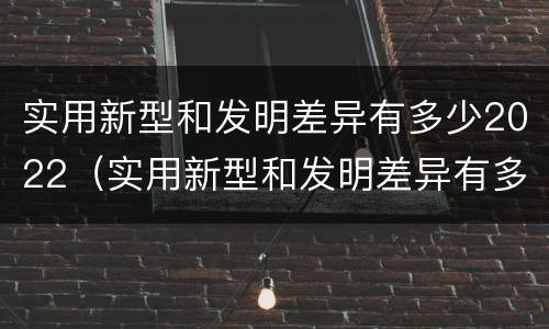 实用新型和发明差异有多少2022（实用新型和发明差异有多少2022年的）