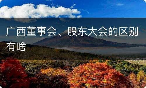 广西董事会、股东大会的区别有啥