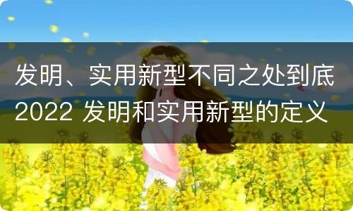 发明、实用新型不同之处到底2022 发明和实用新型的定义