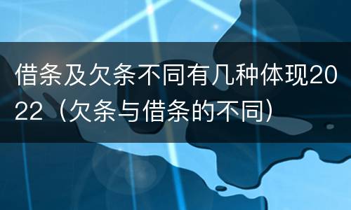借条及欠条不同有几种体现2022（欠条与借条的不同）