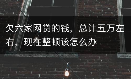 欠六家网贷的钱，总计五万左右，现在整顿该怎么办