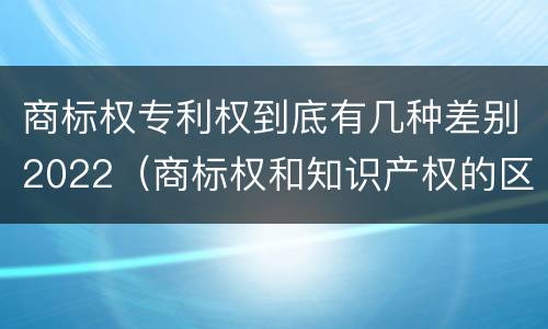 商标权专利权到底有几种差别2022（商标权和知识产权的区别）