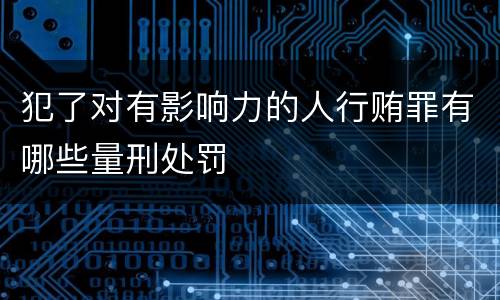 犯了对有影响力的人行贿罪有哪些量刑处罚