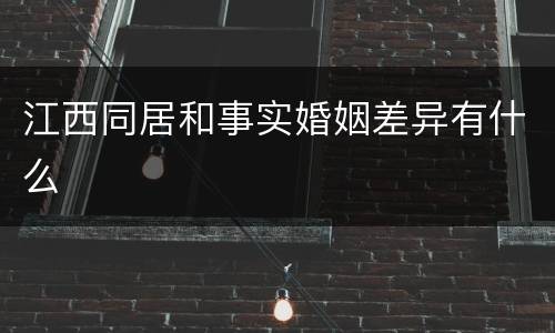 江西同居和事实婚姻差异有什么