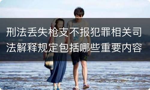 刑法丢失枪支不报犯罪相关司法解释规定包括哪些重要内容