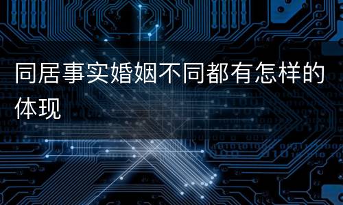 同居事实婚姻不同都有怎样的体现