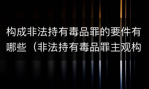 构成非法持有毒品罪的要件有哪些（非法持有毒品罪主观构成要件）