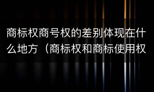 商标权商号权的差别体现在什么地方（商标权和商标使用权的区别）