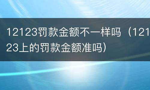 12123罚款金额不一样吗（12123上的罚款金额准吗）