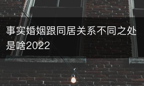 事实婚姻跟同居关系不同之处是啥2022