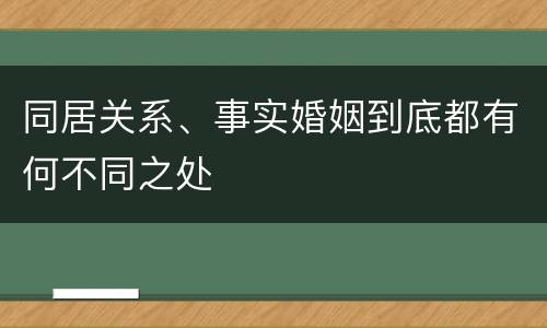 同居关系、事实婚姻到底都有何不同之处