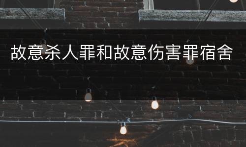 故意杀人罪和故意伤害罪宿舍