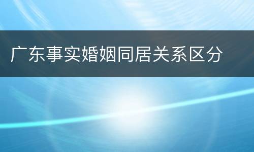广东事实婚姻同居关系区分