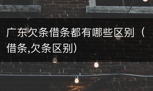 广东欠条借条都有哪些区别（借条,欠条区别）