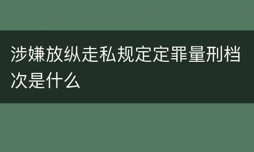 涉嫌放纵走私规定定罪量刑档次是什么