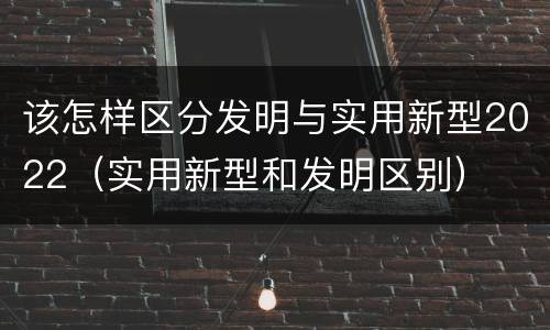 该怎样区分发明与实用新型2022（实用新型和发明区别）