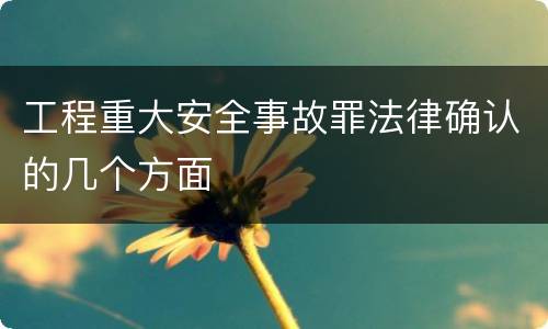 工程重大安全事故罪法律确认的几个方面