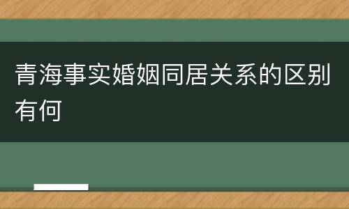 青海事实婚姻同居关系的区别有何