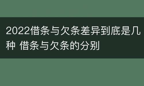 2022借条与欠条差异到底是几种 借条与欠条的分别